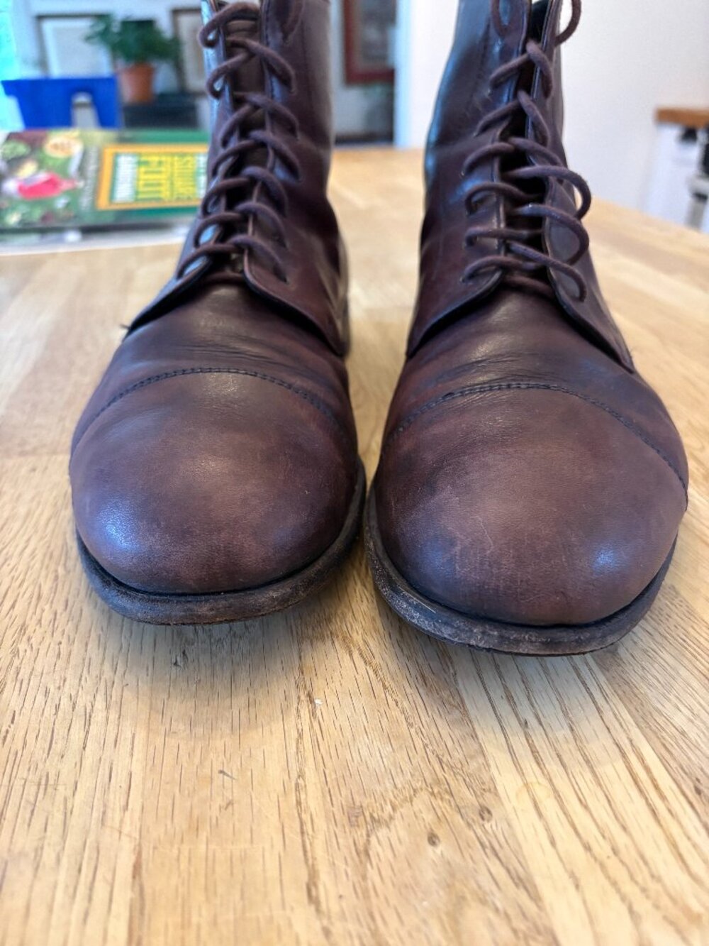 Prada Brown Leather Cap Toe Lace Up Ankle Boots Men’s Size 8 Made in Italy - Picture 3 of 10